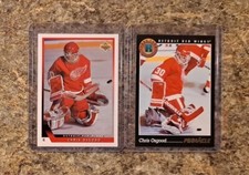 (2) Chris Osgood 1993-94 Upper Deck Score Pinnacle Rookie card RC Red Wings HOF?