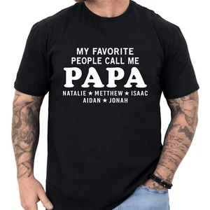Mens Papa T Shirt Custom Personalized Fathers Day Birthday Gifts for Papa Pops - Picture 1 of 5