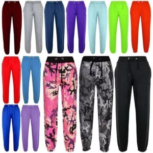 Kids Boys Girls Joggers Jogging Pants Trackie Bottom Fleece Casual Trouser 5-1 - Picture 1 of 81