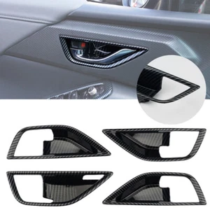 Cubierta de tazón de manija de puerta interior de fibra de carbono 4X para Subaru Crosstrek 2023 2024 - Imagen 1 de 6