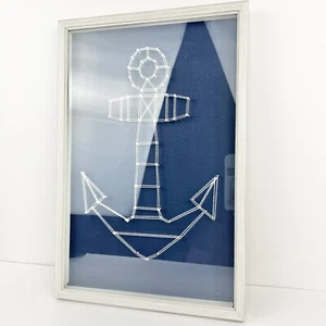 Nail Art Anchor Picture 18x12 Target 3D String Art Frame W/ Glass Navy Blue - Picture 1 of 6