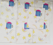 Vintage American Greetings Baby Shower Gift Wrap Lot of 7 - Unisex Moon Star