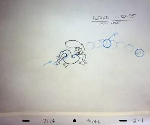 Lápiz de animación dibujado a mano de producción de Los Simpson 20th Century Fox - Imagen 1 de 2