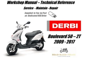 Derbi Boulevard 50 2T Scooter Servizio Riparazione Officina Manuale USB 2009 - 2017 - Foto 1 di 11