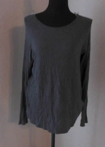 CHRISTIAN CALIENDO WOMENS GREY LONG SLEEVE RIBBED TOP SIZE SMALL NWT - Picture 1 of 5