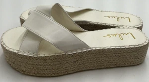 NWOB Lulu's Women's Size 9 White Khali Espadrille Platform Sandals - Picture 1 of 8