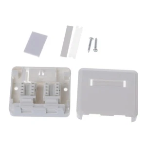 2 Port Ethernet Wall Plate, Keystone Jack Wall Plate with RJ45 Keystone Inline - Afbeelding 1 van 8