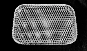 11 3/4" x 8" American Brilliant Cut Glass Hob & Lace Cane Ice Cream Tray - Picture 1 of 12