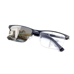Photochromic Progressive Multifocus Reading Glasses UV Protection Black 1.0 x - Picture 1 of 7