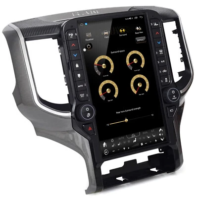 Car Radio Stereo For Dodge RAM 1500 2500 3500 2019-2024 navigation Tesla style - Image 1 of 4