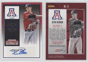 2015 Panini Contenders College Ticket Blue Foil Kevin Newman (Fielding) Auto