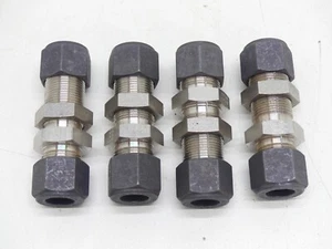 (Set of 4) 1/2" Parker Double Ferrule Compression Fittings with Nuts - Picture 1 of 3
