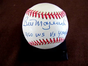 BILL MAZEROSKI 1960 WS VS YANKEES HOF SIGNED AUTO VTG ONL BASEBALL JSA BEAUTY - Picture 1 of 3