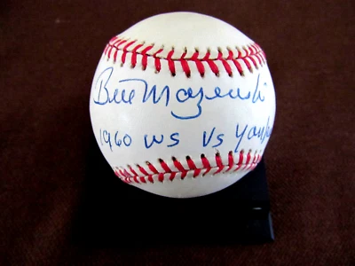 BILL MAZEROSKI 1960 WS VS YANKEES HOF SIGNED AUTO VTG ONL BASEBALL JSA BEAUTY - Image 1 of 3