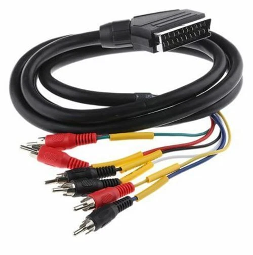 1.5m Audio Video Mixed Cable Assembly Male SCART to Male RCA x 6 Male x 6 Phono - Image 1 of 1