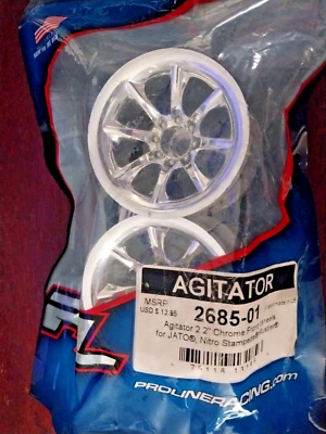 Pro-line Racing RC 2.2" Agitator Chrome Front Wheels 2685-01 Jato Nitro Stampede - Image 1 of 4