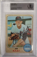 1968 TOPPS JIM KATT MINNESOTA TWINS SIGNED AUTOGRAPHED #450 CARD BECKETT AUTH