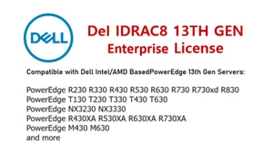 Dell iDRAC8 Enterprise License for 13th Server R730 R630 R530 R430 R330 - Picture 1 of 1