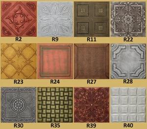 Azulejos de techo de textura decorativa antiguos pegamento - 20x20 diferentes colores OFERTA - Imagen 1 de 13
