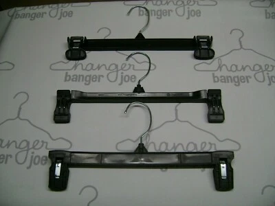 HANGERS 12" BLACK  PANT SKIRT PINCH GRIP RETAIL SET 90 - Image 1 of 4