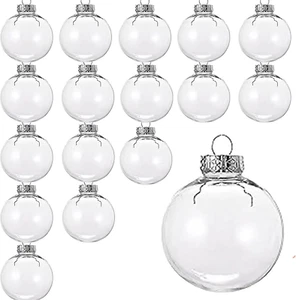 16PCS DIY Christmas Hanging Decoration,2.36Inch Clear Plastic Fillable Ornament - Picture 1 of 7