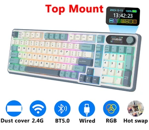 For S98 Mechanical Keyboard Top Mount TFT Screen 98 Keys Wireless Hot Swappable - Picture 1 of 29