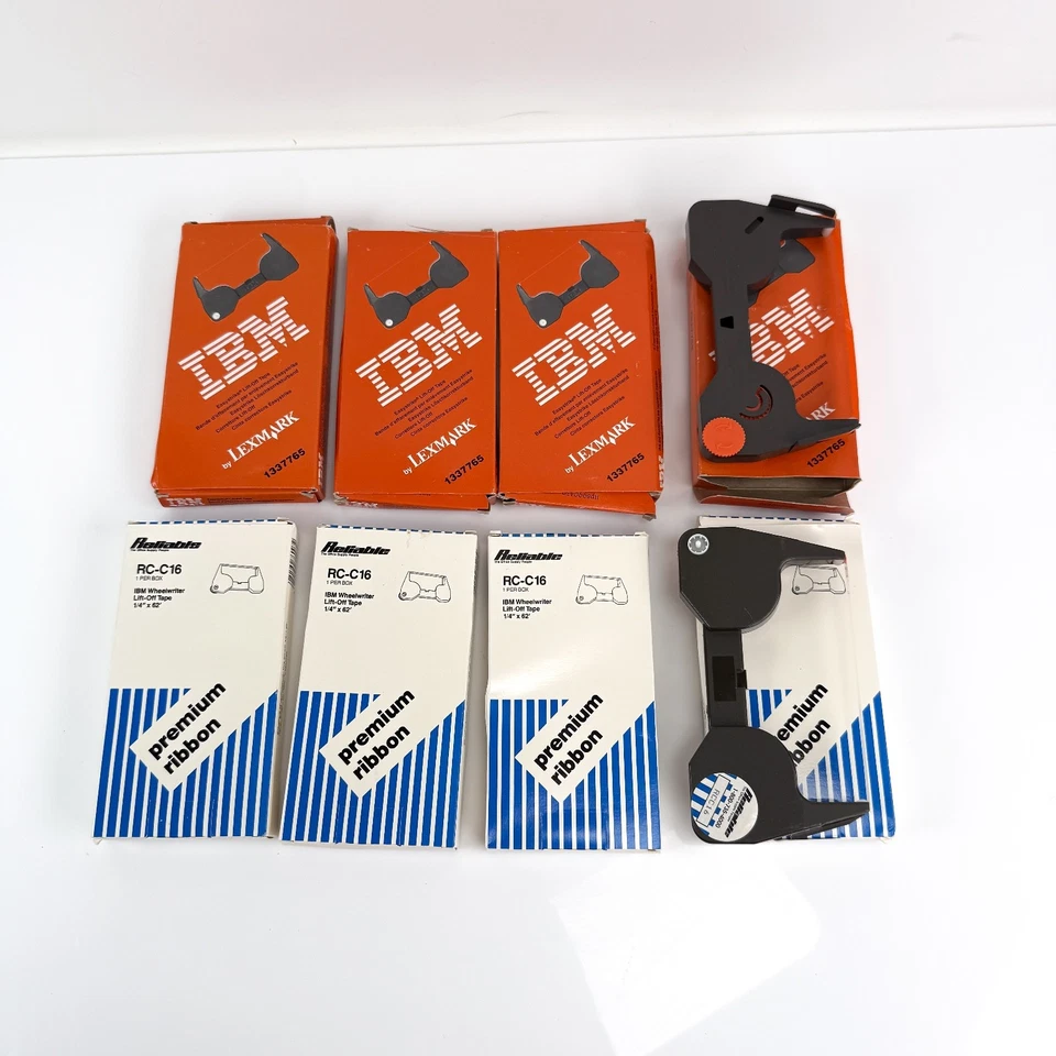 Lot of 8 Typewriter Ribbon IBM Lexmark 1337765 & Rc-C16 Wheelwriter LiftOff Tape - Image 1 of 4