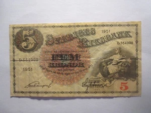 1951 SWEDEN 5 KRONOR - Picture 1 of 2