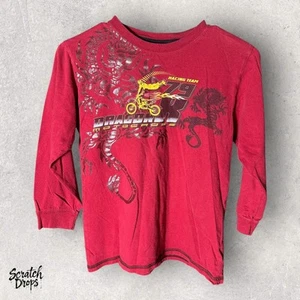 Y2K Vintage Dragon Racing Team Red Jacket AllOver Print 17x21.5 Retro Streetwear - Picture 1 of 4