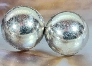 Aretes Taxco Vintage Plata Esterlina Media Bola TC-215 - Grandes 2 cm - Imagen 1 de 4