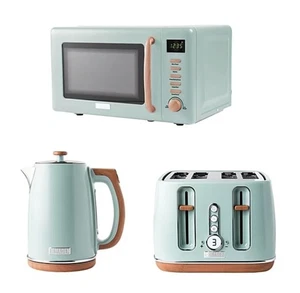 Haden Dorchester Wasserkocher 1,7 l, 4 Scheiben Toaster & Mikrowelle 800 W - Salbei - Neu - Bild 1 von 5