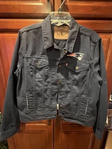 Giacca denim donna New England Patriots Levis 2XL XXL blu ricamato NFL cappotto - Foto 1 di 12