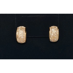 Christian Dior Henkel Grosse Chunky Half Moon Pave Rhinestone Clip Earrings - Picture 1 of 9