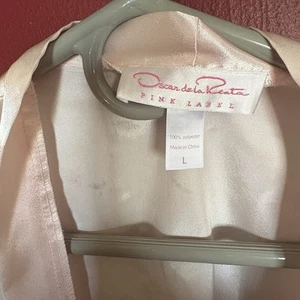 Oscar De La Renta Pink Label Vintage Pink Satin Finish Robe - Picture 1 of 5