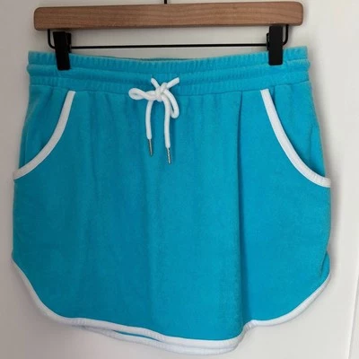 NOBO Front Pocket Drawstring Waist Terry Cloth Sz. L Mini Skirt Swim Cover Up #L - Image 1 of 4