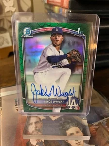 Jakob Wright 2025 Bowman Chrome Green Reptilian Refractor 1st Auto /99 - Bild 1 von 2