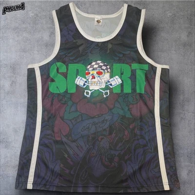 Camiseta deportiva vintage Y2K Ed Hardy de Christian Audigier XXL S062 Foto 1 de 4