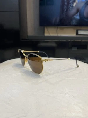 Vintage Fred Cythere 23K Gold Plated Geometric Sunglasses Frames Authentic Women - Image 1 of 4