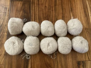 10 Skein Yarn Light Grey Mohair 200g Total #342 - Picture 1 of 3