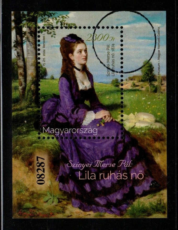 HUNGARY-SPECIMEN  S/S  2024-150th anniversary of the Paintings-Lady in Violet - Image 1 of 1