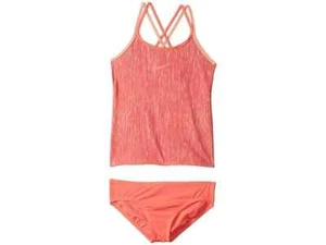 Nike Crimson Pulse Rush Heather Spiderback Tankini Set L77558 Girls Size 14 - Picture 1 of 2