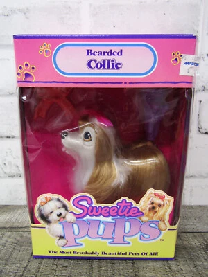 Новый в коробке редкая винтажная 1988 Hasbro игрушки Sweetie щенки бородатый колли собаки домашнего животного #8409/8405 - Изображение 1 из 4