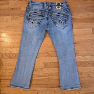 Rock Revival Rayan Slim Boot Stretch Jeans Rocker Grunge Western Size 33 OOS Men - Picture 1 of 10