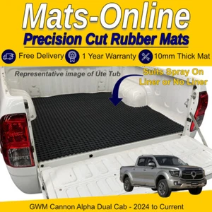 Heavy Duty Perforated Rubber Ute Mat For GWM Cannon Alpha Dual Cab 2024-Current - Picture 1 of 2