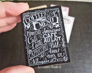 DOLLHOUSE MINIATURE ~ CHALKBOARD COFFEE MENU - Picture 1 of 2