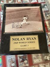 Nolan Ryan Ltd Edition Signed 1969 Mets W.S. Photo/Plaque Beckett Auth. NICE!