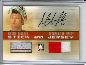 2006-07 Between The Pipes Stick and Jersey Autographs #SJ03 Martin Brodeur /10