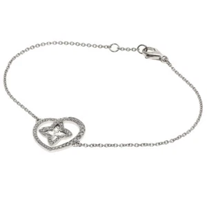 LOUIS VUITTON Bracelet Cool Heart Diamond Bracelet K18 White Gold - Picture 1 of 6