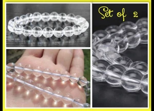 2x Klar Phenacit Phenakit Kristall Heilung Armband Weiß Licht Kanal 7,5 Zoll - Bild 1 von 4