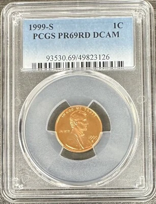 1999 S Proof Lincoln Cent PCGS PR69DCAM - Image 1 of 2